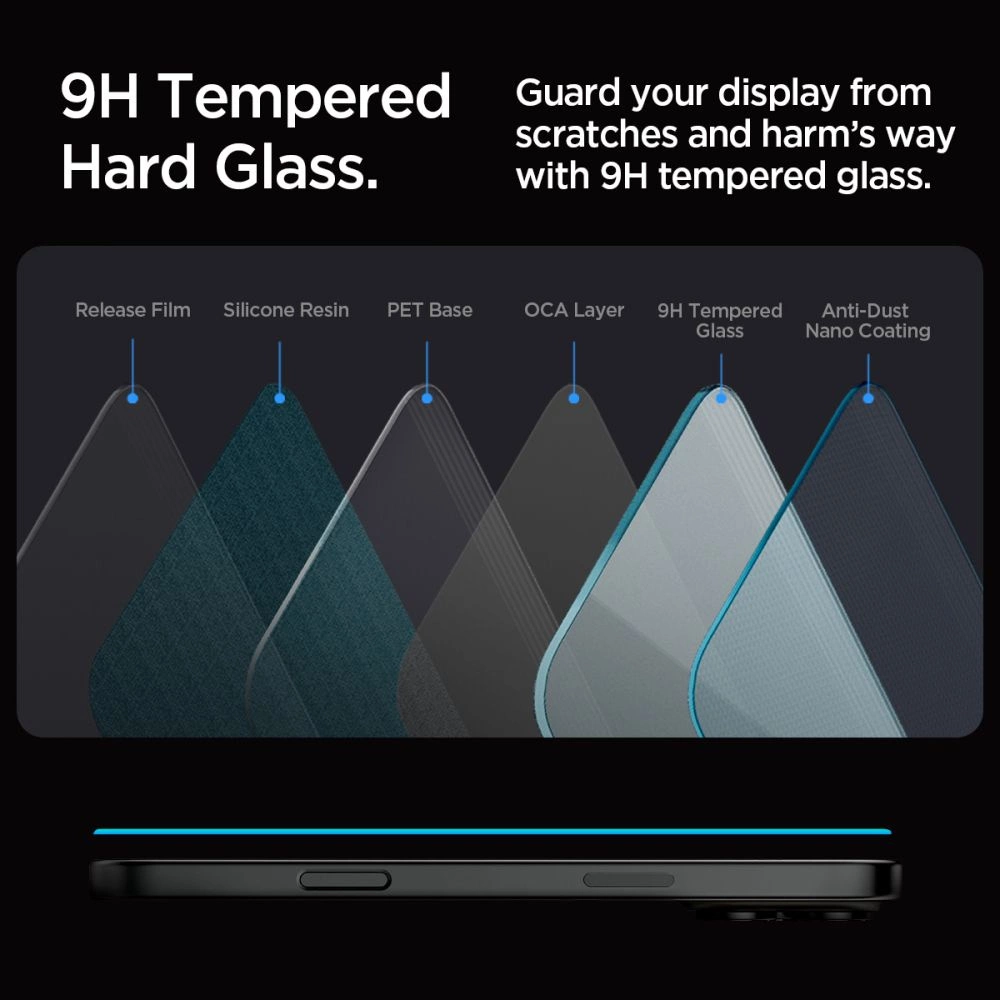 „Spigen Glass tR EZ Fit HD“ 1 vnt., skaidrus – „Apple iPhone 16 Pro Max“