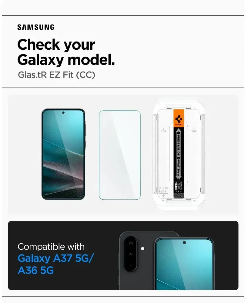 Apsauginis stiklas Spigen GLAS.TR ”EZ FIT HD” Samsung Galaxy A36 / A37 5G skaidrus
