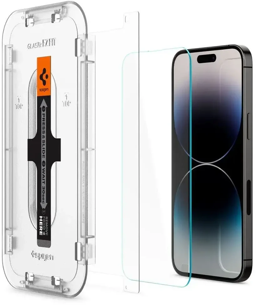 Apsauginis stiklas Apple iPhone 14 Pro Max with Spigen Glas.tR EZ FIT applicator (2 pcs.)