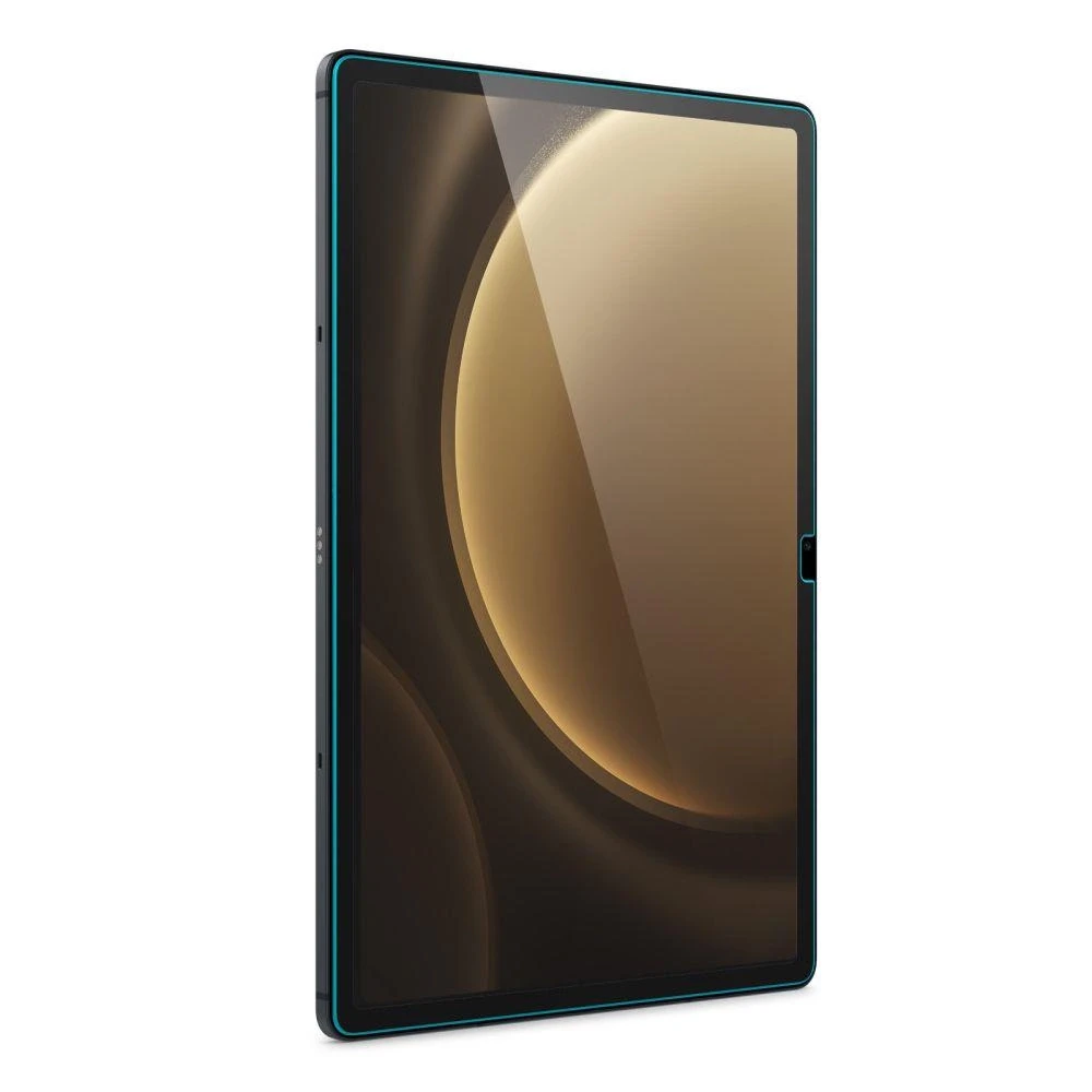 „Spigen Glas.TR Slim“ grūdinto stiklo dėklas, skirtas „Samsung Galaxy Tab S9 FE 10.9“ planšetiniam kompiuteriui.