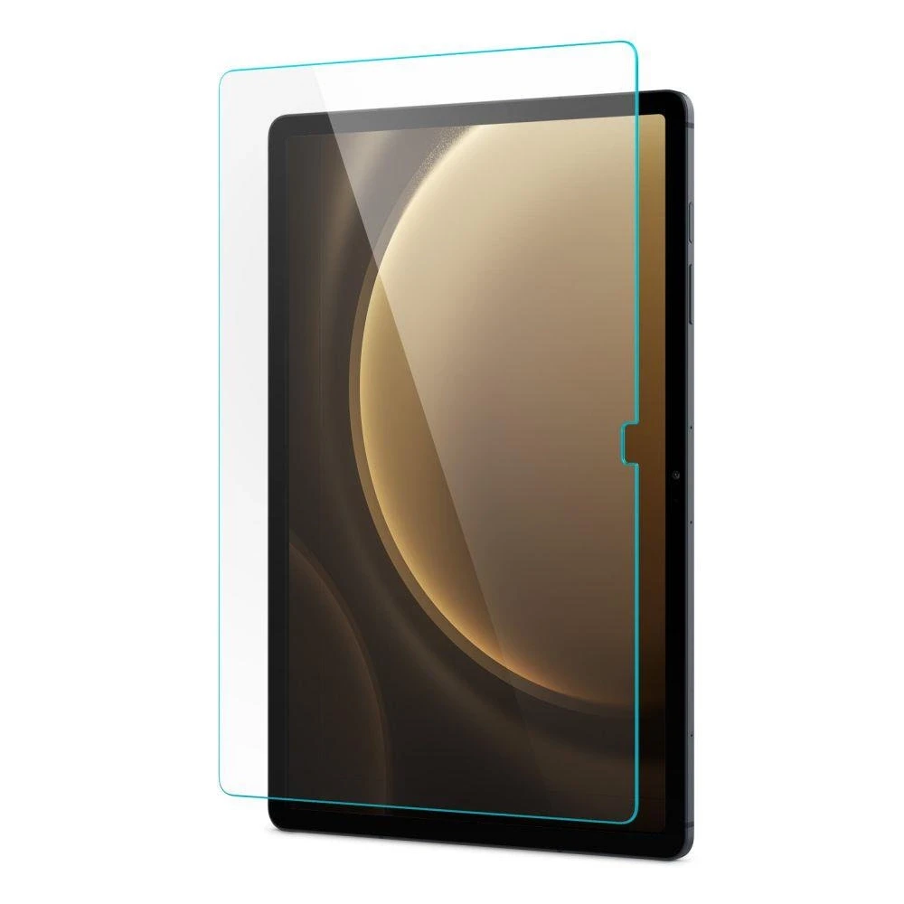 „Spigen Glas.TR Slim“ grūdinto stiklo dėklas, skirtas „Samsung Galaxy Tab S9 FE 10.9“ planšetiniam kompiuteriui.