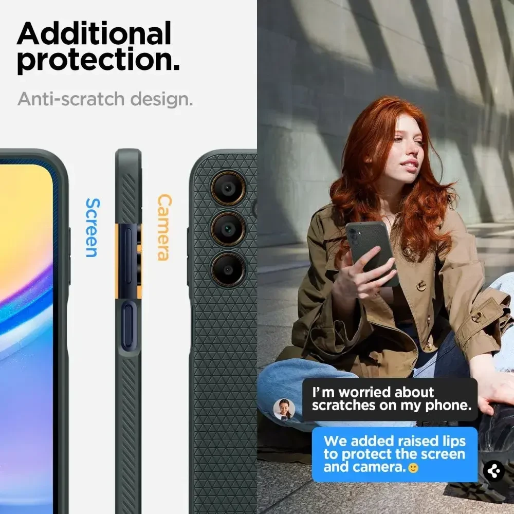 Dėklas Spigen Liquid Air case for Samsung Galaxy A15 4G | 5G - dark žalias