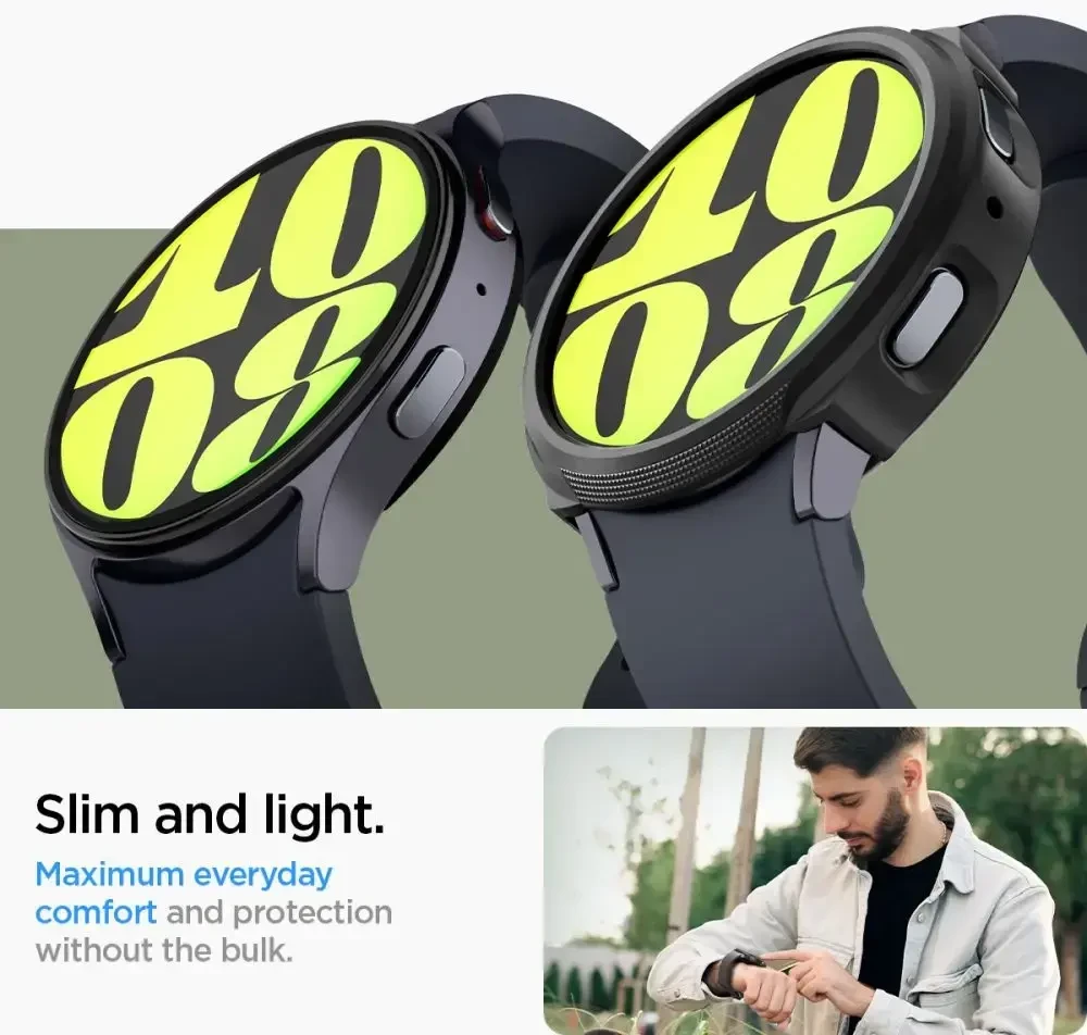 „Spigen Liquid Air®“ dėklas, skirtas „Samsung Galaxy Watch 7“ 40 mm (matinis juodas)