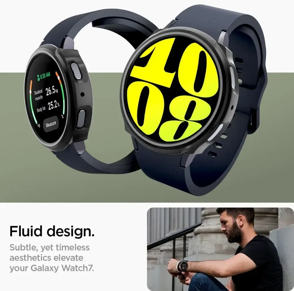 „Spigen Liquid Air®“ dėklas, skirtas „Samsung Galaxy Watch 7“ 40 mm (matinis juodas)