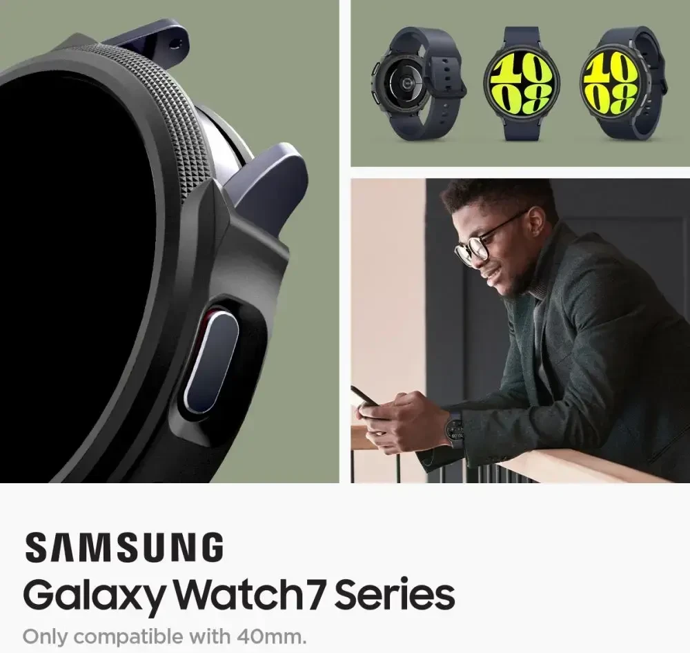 „Spigen Liquid Air®“ dėklas, skirtas „Samsung Galaxy Watch 7“ 40 mm (matinis juodas)