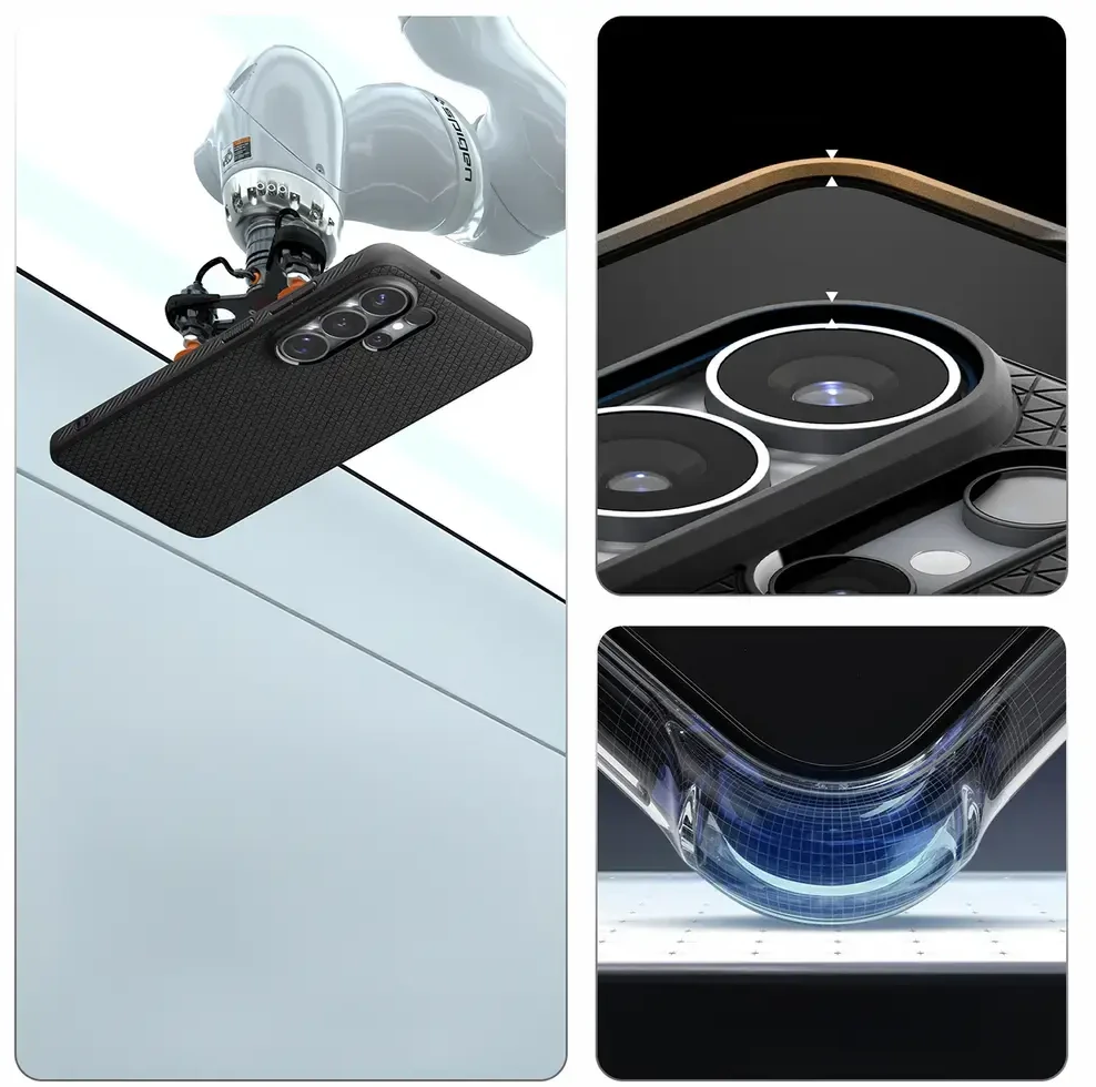 Spigen Liquid Air Mag MagSafe dėklas skirtas Samsung Galaxy S26 Ultra – juodos spalvos