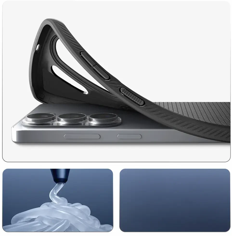 Spigen Liquid Air Mag MagSafe dėklas skirtas Samsung Galaxy S26 Ultra – juodos spalvos