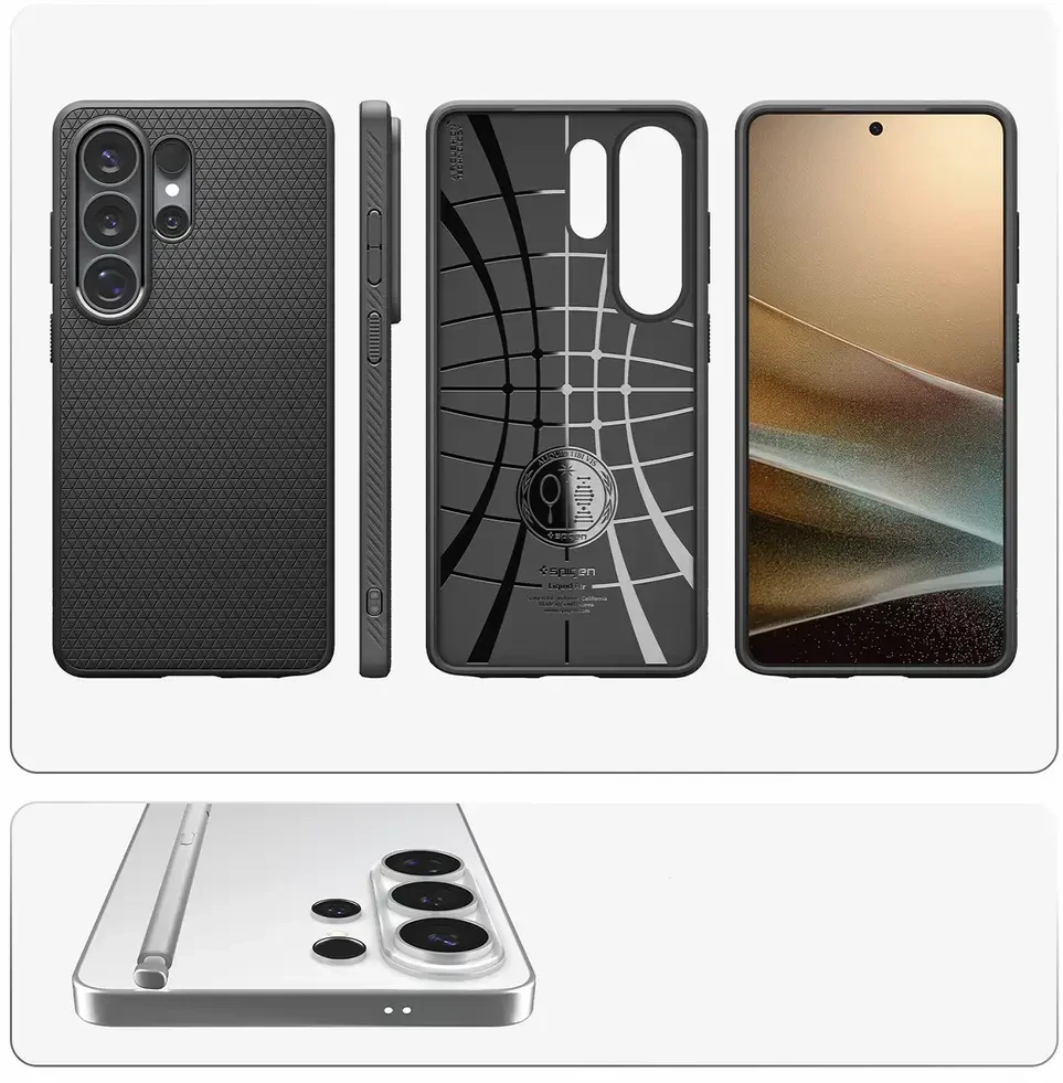 Spigen Liquid Air dėklas skirtas Samsung Galaxy S26 Ultra – juodos spalvos