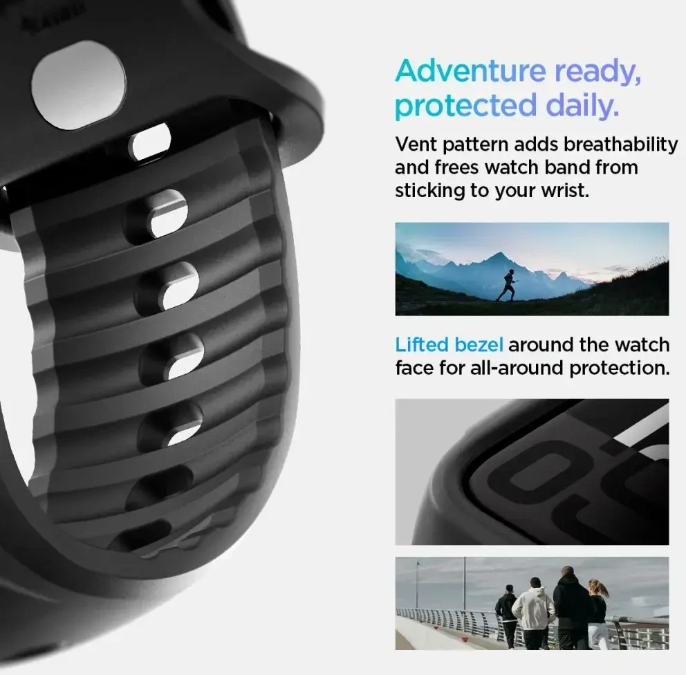 Spigen Liquid Air Pro apyrankė skirta Apple Watch 46mm – Matte juodos spalvos