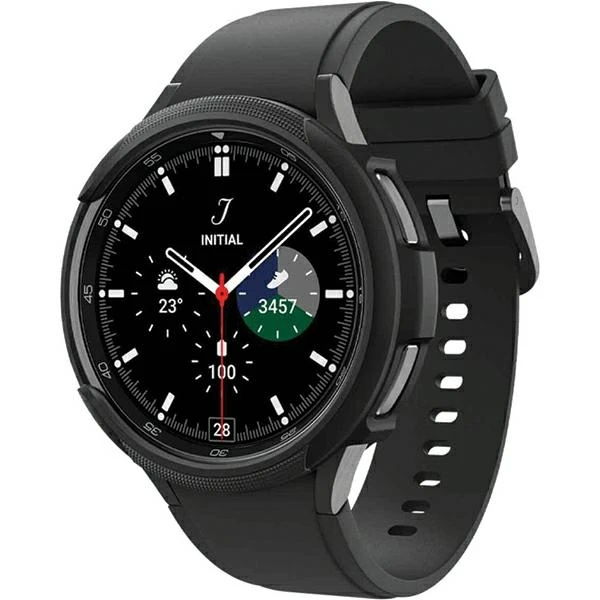Dėklas Spigen Liquid Air, matinės juodos spalvos – Samsung Galaxy Watch6 Classic 43mm