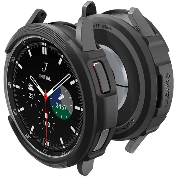 Dėklas Spigen Liquid Air, matinės juodos spalvos – Samsung Galaxy Watch6 Classic 43mm