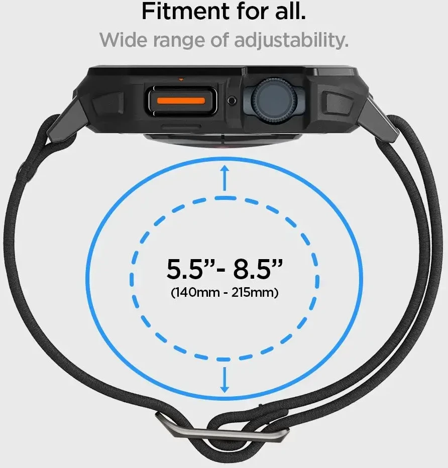 Dėklas Watch 4 / 5 / 6 / 7 / 8 / 9 / SE ( 44 / 45 mm) Spigen Lite Fit ”Pro” juodos spalvos