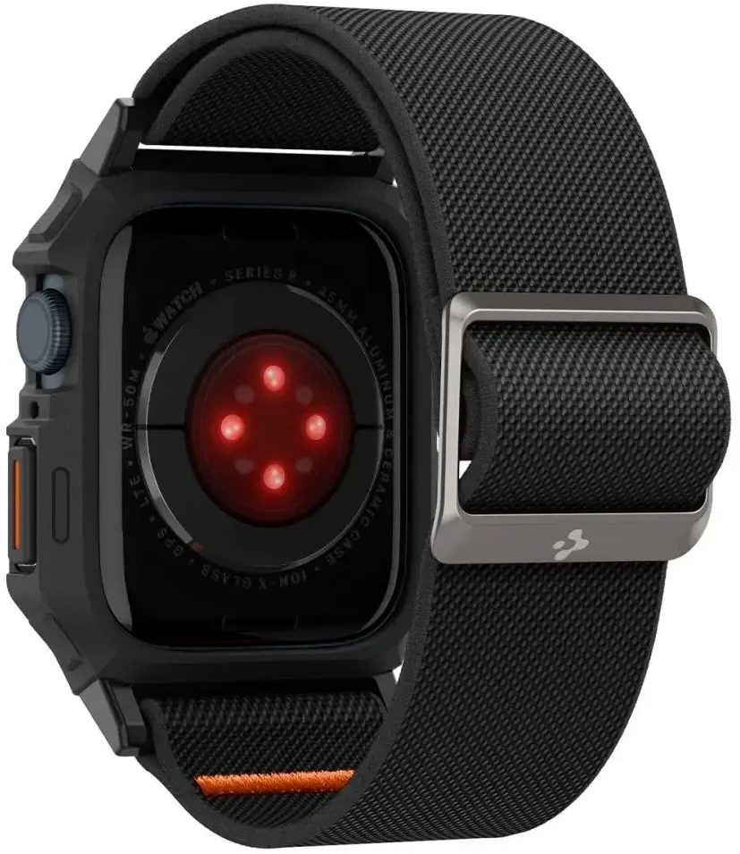Dėklas Watch 4 / 5 / 6 / 7 / 8 / 9 / SE ( 44 / 45 mm) Spigen Lite Fit ”Pro” juodos spalvos