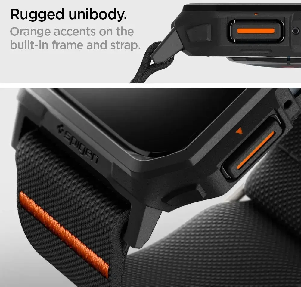 Dėklas Watch 4 / 5 / 6 / 7 / 8 / 9 / SE ( 44 / 45 mm) Spigen Lite Fit ”Pro” juodos spalvos