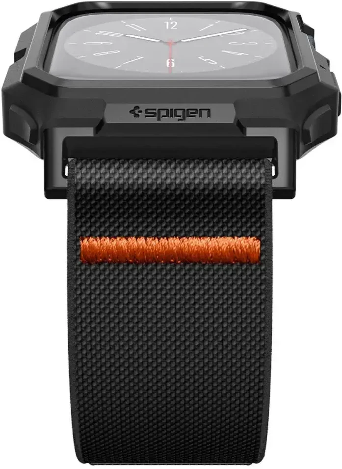 Dėklas Watch 4 / 5 / 6 / 7 / 8 / 9 / SE ( 44 / 45 mm) Spigen Lite Fit ”Pro” juodos spalvos
