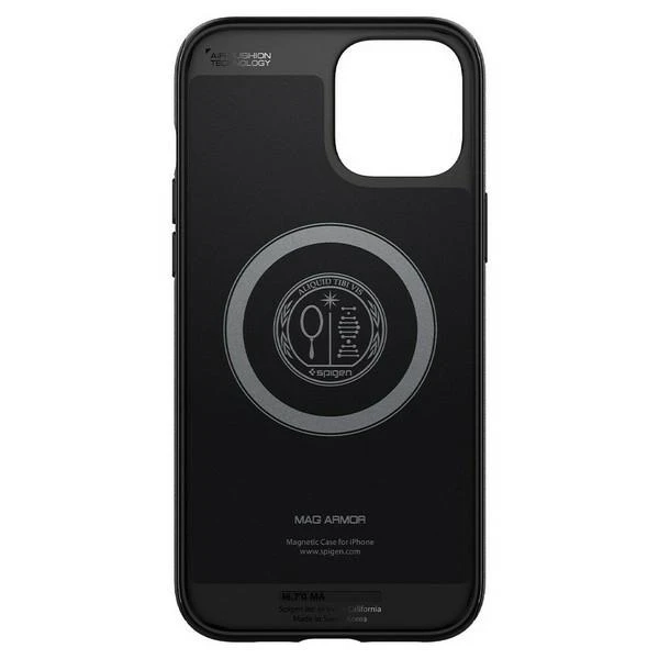 Spigen Mag Armor dėklas, skirtas iPhone 12 / 12 Pro matinės juodos spalvos