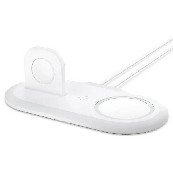 Laikiklis-stovas SPIGEN MAG FIT DUO MagSafe/Watch baltas