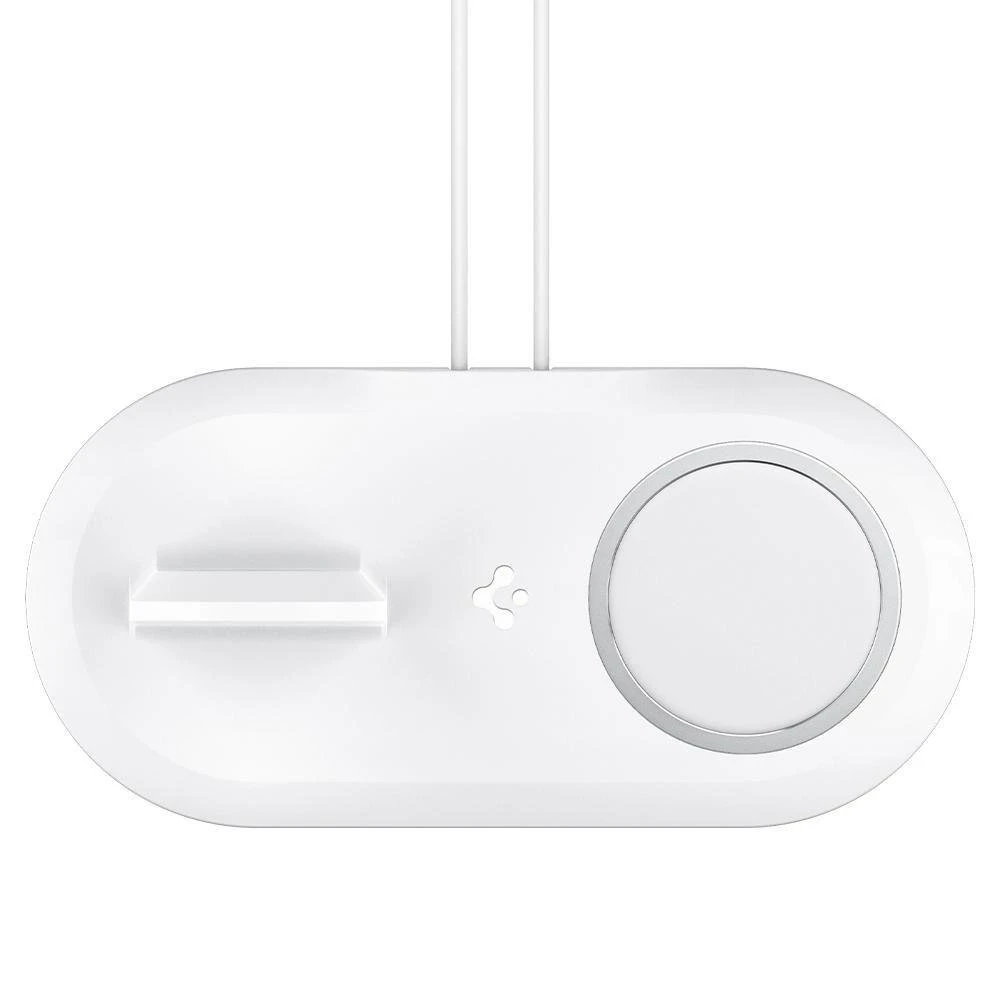 Laikiklis-stovas SPIGEN MAG FIT DUO MagSafe/Watch baltas