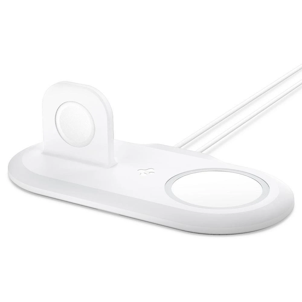 Laikiklis-stovas SPIGEN MAG FIT DUO MagSafe/Watch baltas