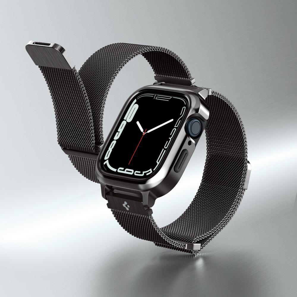 Dėklas „Spigen Metal Fit Pro“, grafito spalvos – „Apple Watch 9/8/7“ (45 mm)