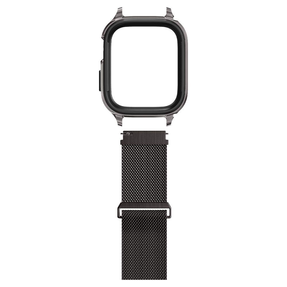 Dėklas „Spigen Metal Fit Pro“, grafito spalvos – „Apple Watch 9/8/7“ (45 mm)