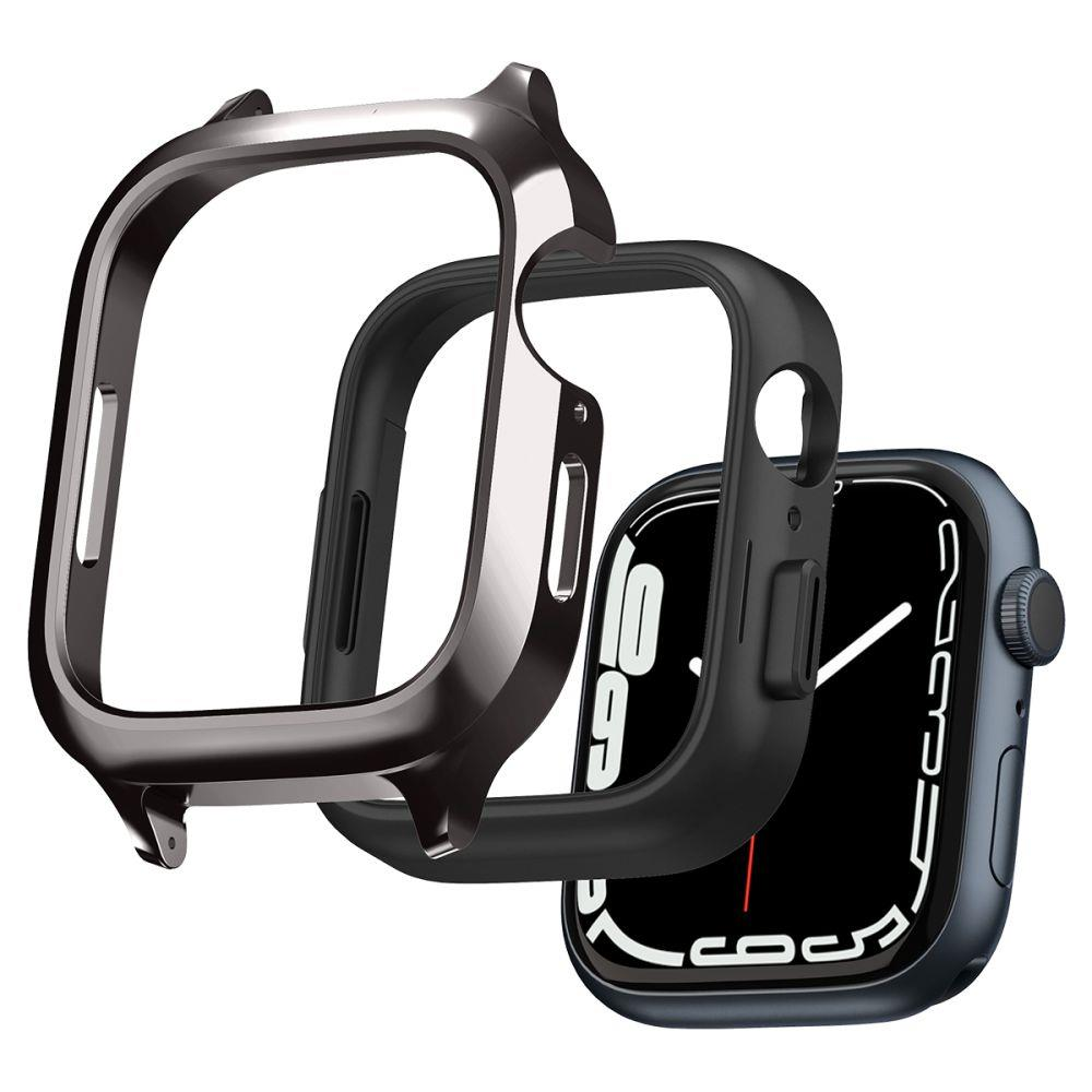 Dėklas „Spigen Metal Fit Pro“, grafito spalvos – „Apple Watch 9/8/7“ (45 mm)