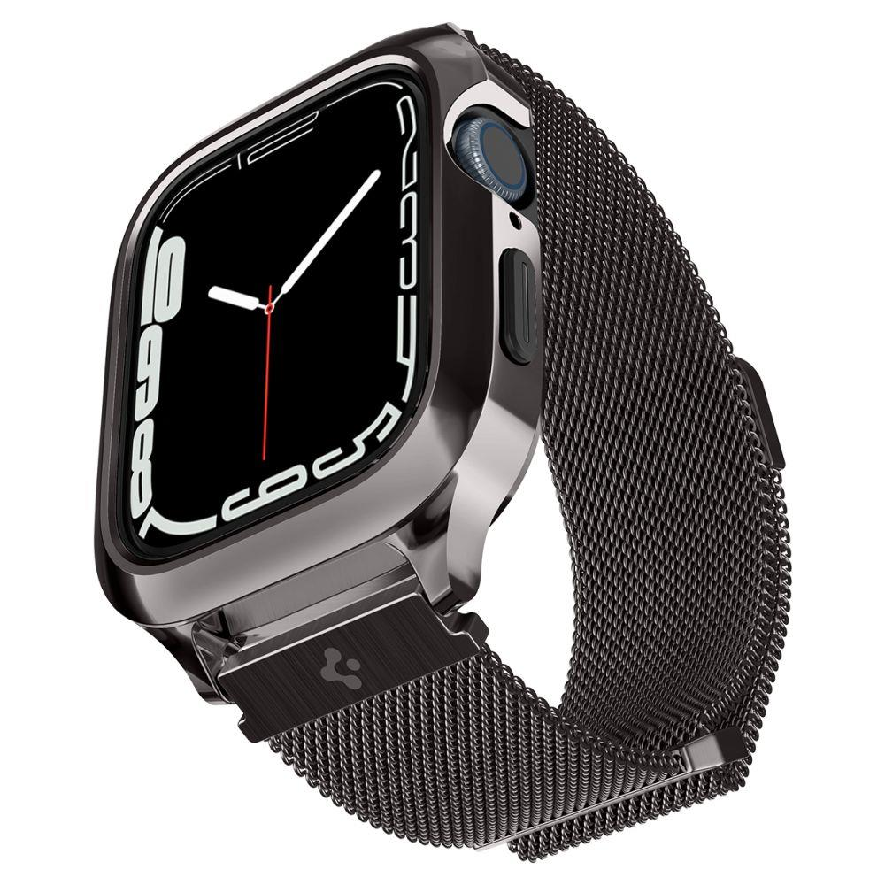 Dėklas „Spigen Metal Fit Pro“, grafito spalvos – „Apple Watch 9/8/7“ (45 mm)