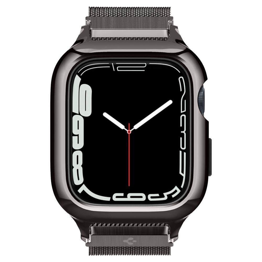 Dėklas „Spigen Metal Fit Pro“, grafito spalvos – „Apple Watch 9/8/7“ (45 mm)