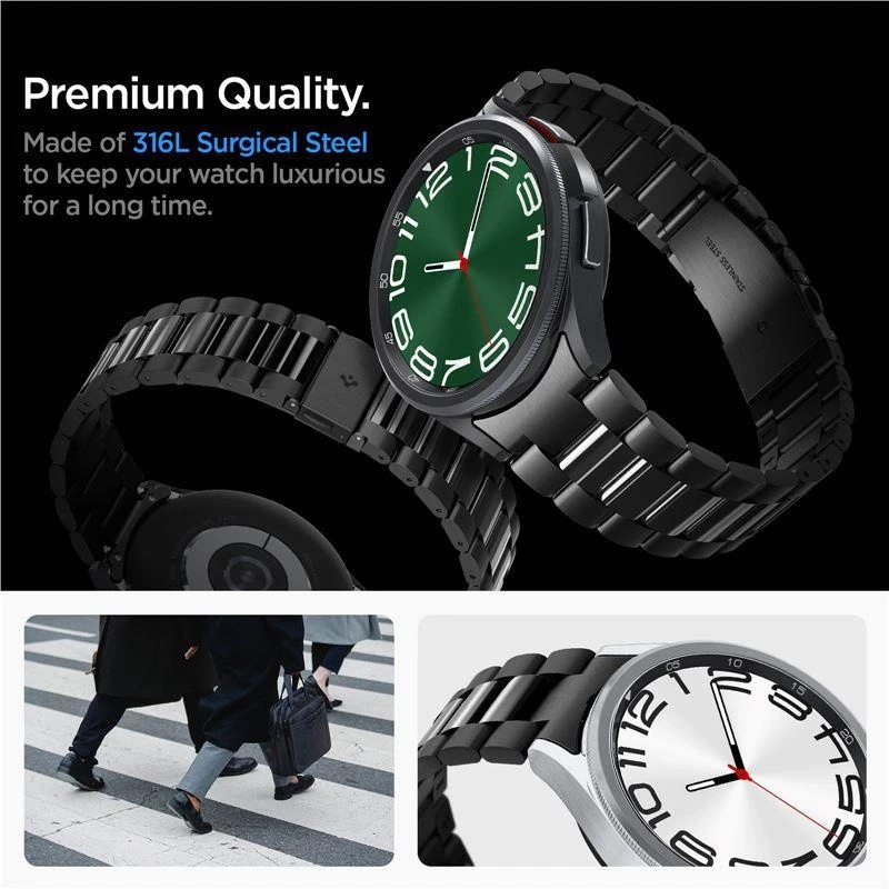 „Spigen Modern Fit Band“ – apyrankė, skirta „Samsung Galaxy Watch 6 Classic“ 47 mm (juodas)