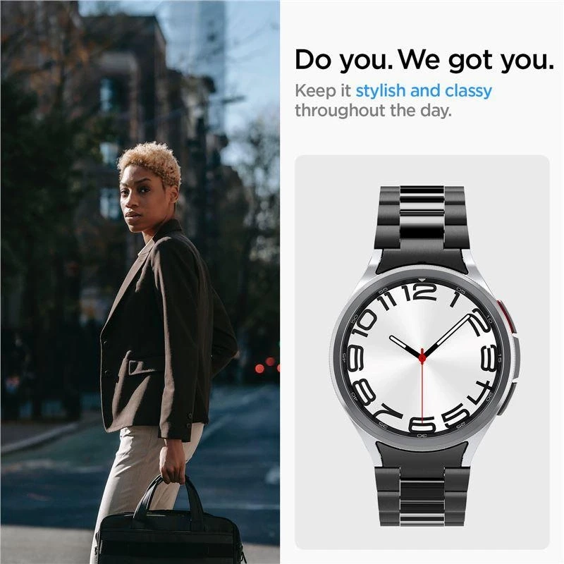 „Spigen Modern Fit Band“ – apyrankė, skirta „Samsung Galaxy Watch 6 Classic“ 47 mm (juodas)