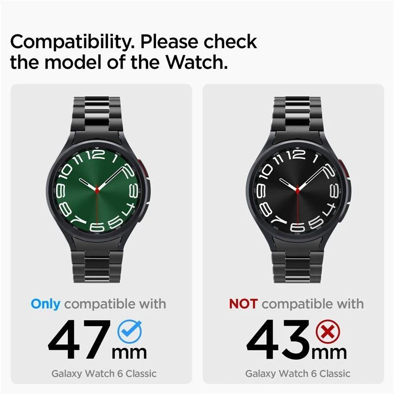 „Spigen Modern Fit Band“ – apyrankė, skirta „Samsung Galaxy Watch 6 Classic“ 47 mm (juodas)