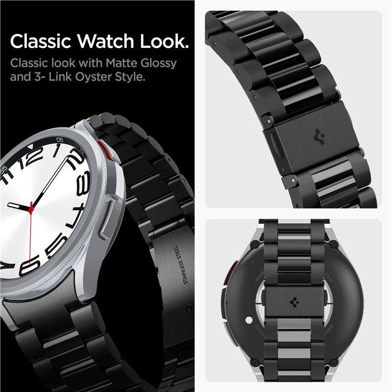 „Spigen Modern Fit Band“ – apyrankė, skirta „Samsung Galaxy Watch 6 Classic“ 47 mm (juodas)