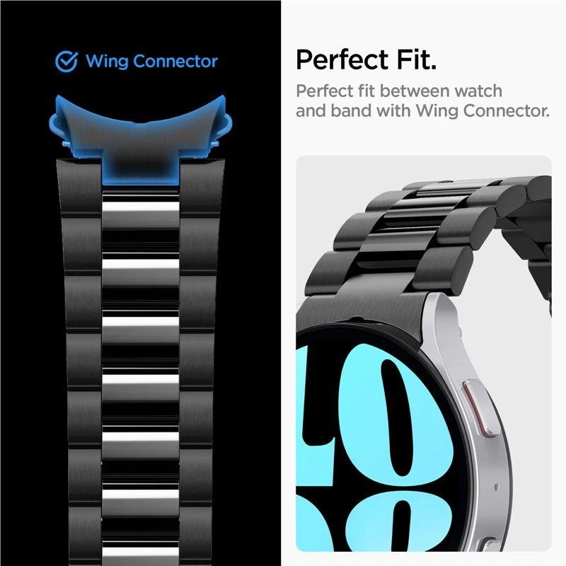 Spigen Modern Fit 316L Band, juodas - Samsung Galaxy Watch6 44mm