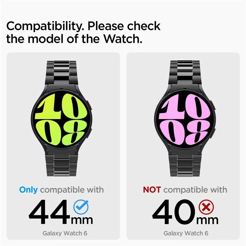 Spigen Modern Fit 316L Band, juodas - Samsung Galaxy Watch6 44mm
