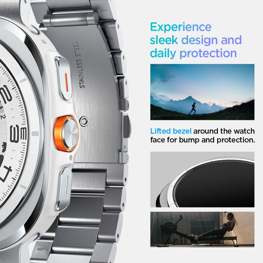 Spigen Modern Fit Band – Bracelet for Samsung Galaxy Watch Ultra 47 mm (Sidabrinis)