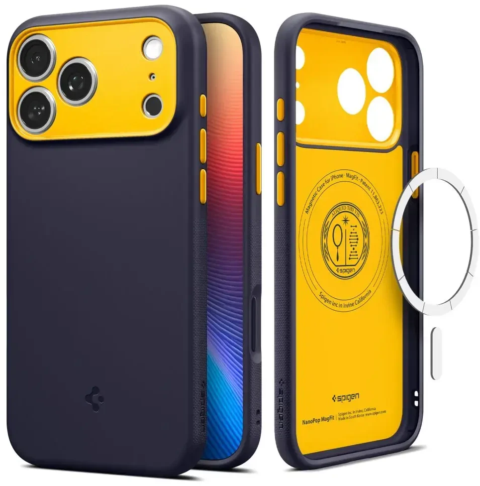 Spigen Nano Pop MagSafe dėklas skirtas iPhone 17 Pro – mėlynos spalvos