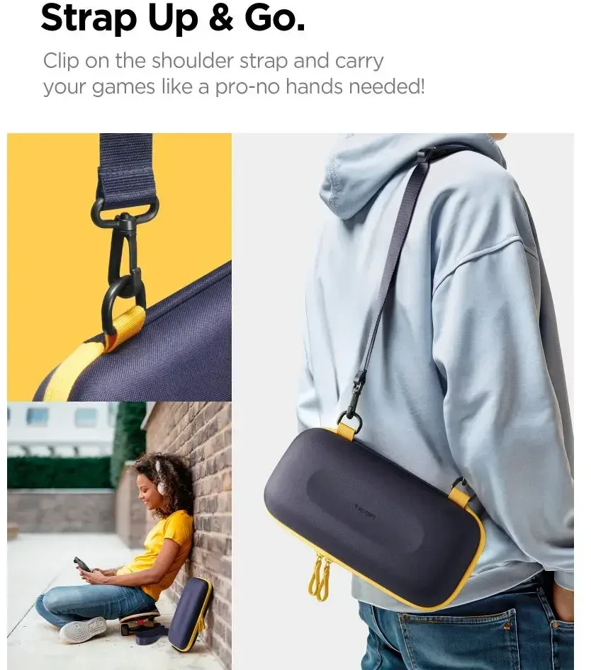 Spigen Nano Pop Pro Pouch for Nintendo Switch 2 - Navy Mėlyna and Geltona
