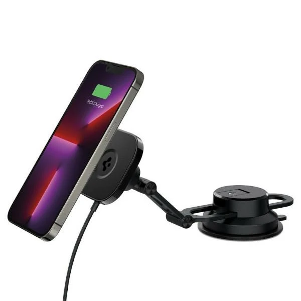 Spigen automobilio laikiklis Onetap Pro 3 ITS35W-3 DASH su QI 10W, skirtas iPhone su Magsafe juoda