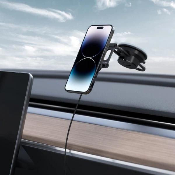 Spigen automobilio laikiklis Onetap Pro 3 ITS35W-3 DASH su QI 10W, skirtas iPhone su Magsafe juoda