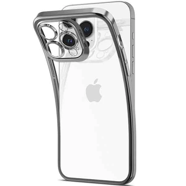 Dėklas Spigen Optik Crystal, chrome pilkos spalvos – Apple iPhone 14 Pro
