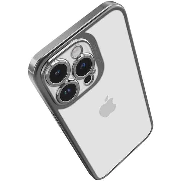 Dėklas Spigen Optik Crystal, chrome pilkos spalvos – Apple iPhone 14 Pro
