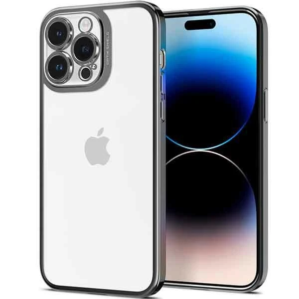 Dėklas Spigen Optik Crystal, chrominė pilka - iPhone 14 Pro Max
