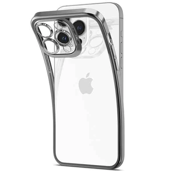 Dėklas Spigen Optik Crystal, chrominė pilka - iPhone 14 Pro Max
