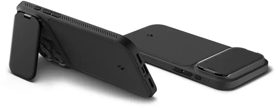 Spigen Optik Armor MagSafe dėklas skirtas iPhone 17 Pro – juodos spalvos