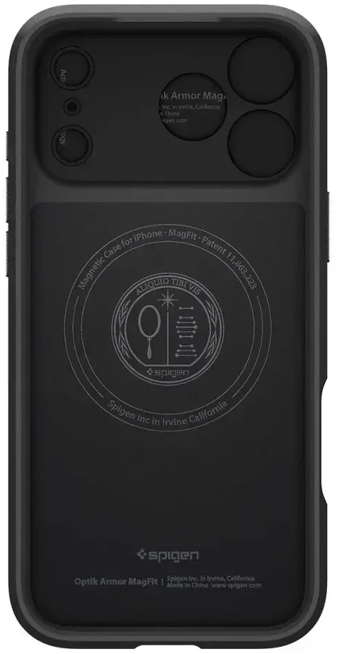 Dėklas Spigen Optik Armor MagSafe, juodas - iPhone 17 Pro Max