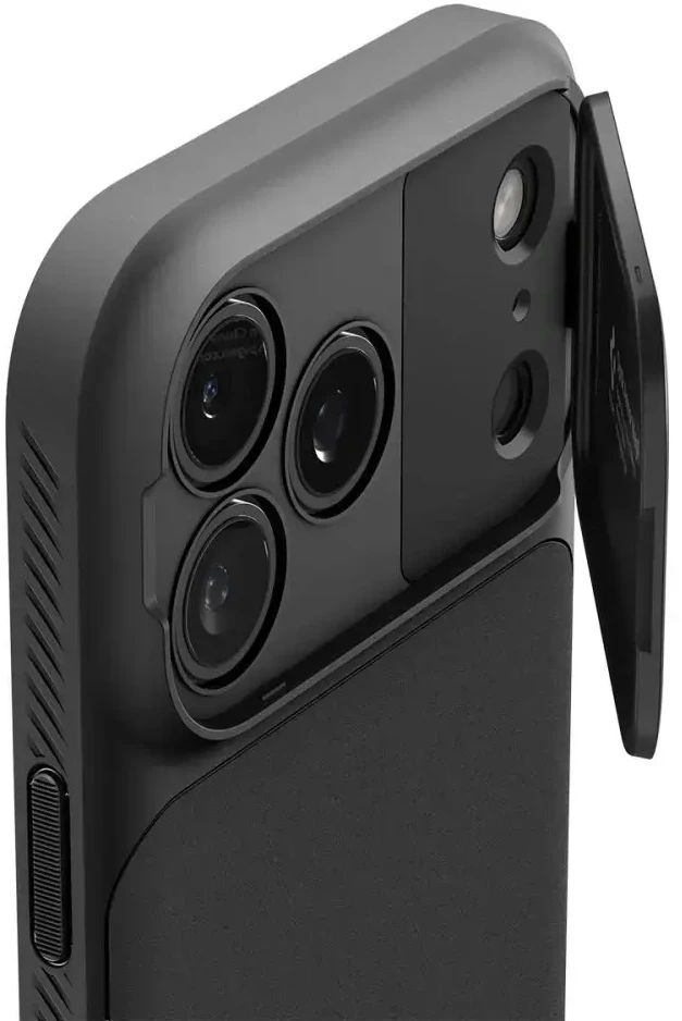 Dėklas Spigen Optik Armor MagSafe, juodas - iPhone 17 Pro Max
