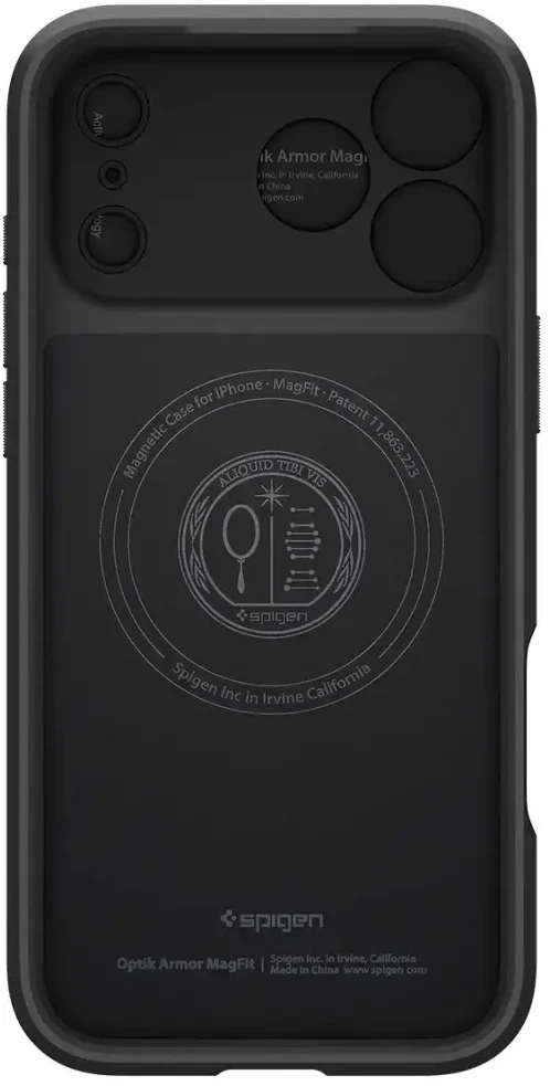 Dėklas Spigen Optik Armor MagSafe, juodas - iPhone 17 Pro Max