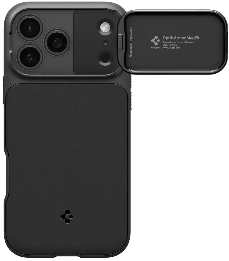 Dėklas Spigen Optik Armor MagSafe, juodas - iPhone 17 Pro Max