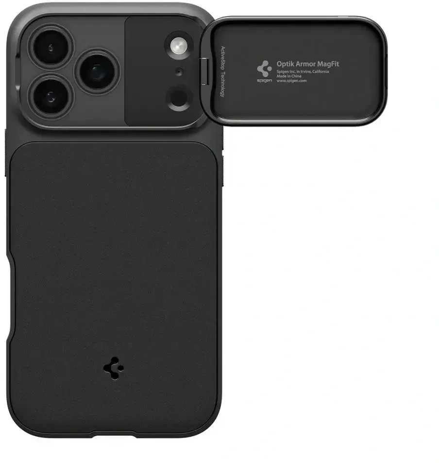 Dėklas Spigen Optik Armor MagSafe, juodas - iPhone 17 Pro Max