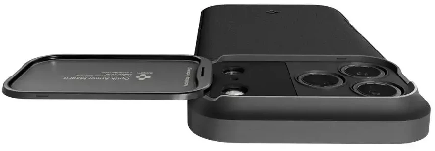 Dėklas Spigen Optik Armor MagSafe, juodas - iPhone 17 Pro Max